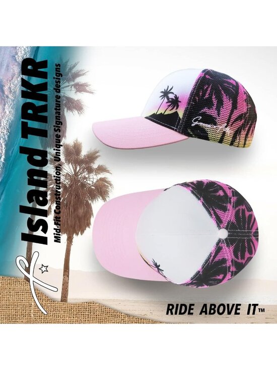 〽️Women Tree Palm Pink Snapback Baseball Cap Beach Trucker Accessories Hats main image 7